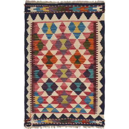 Handmade Vegetable Kilim 2' 1 x 2' 10" ft / 63 x 86 cm - No. W30934