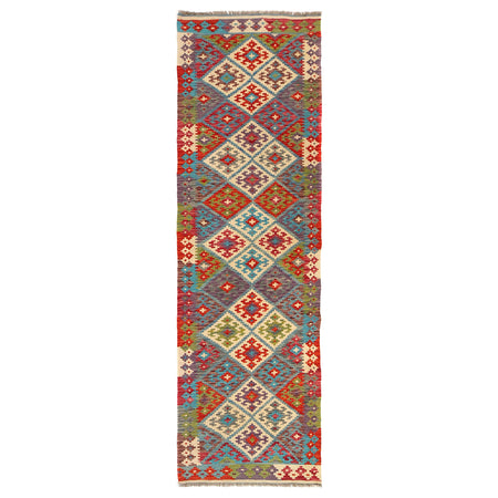 Handmade Afghan Vegetable Kilim Runner 2' 9" x 9' 4" ft / 83 x 285 cm - No. W31059