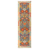 Colorful Flat-Weave Wool Kilim Runner 2' 9" x 9' 8" ft / 83 x 294 cm - No. W31060