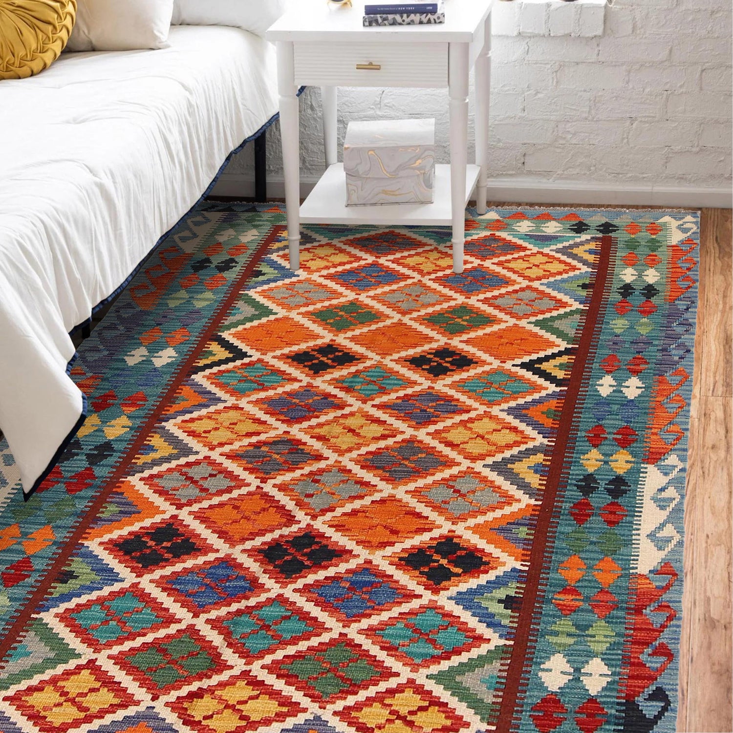 Handmade Vegetable Kelim 4' 3" x 6' 4" ft / 130 x 193 cm - No. W31078