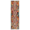Hand Woven Wool Kelim Runner 2' 8" x 9' 9" ft / 80 x 296 cm - No. W31127
