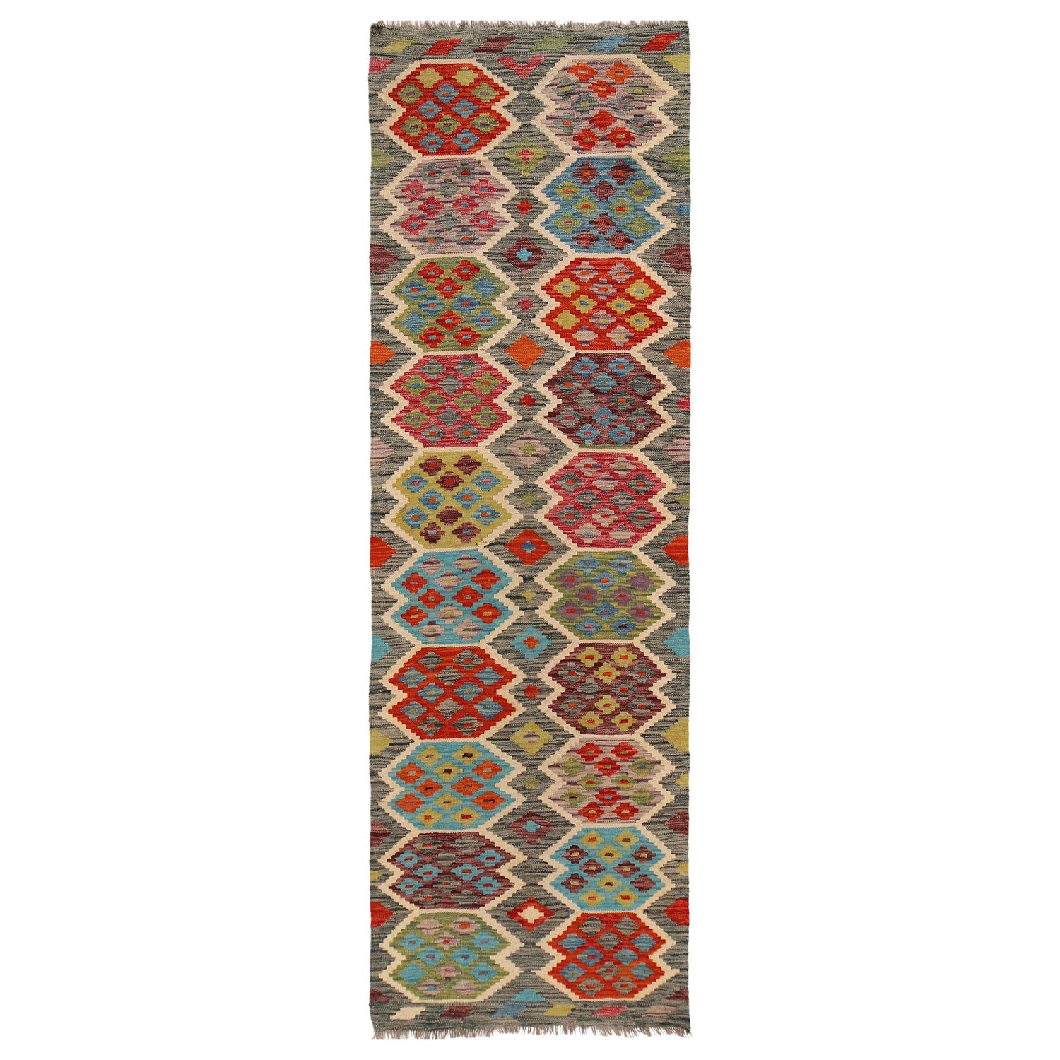 Long Kilim Runner 2' 10" x 9' 4" ft / 86 x 285 cm - No. W31152