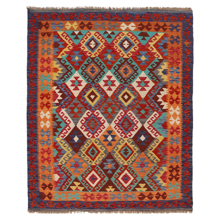 Hand Knotted Flatweave Kilim 4' 11" x 5' 10" ft / 149 x 178 cm - No. W31194