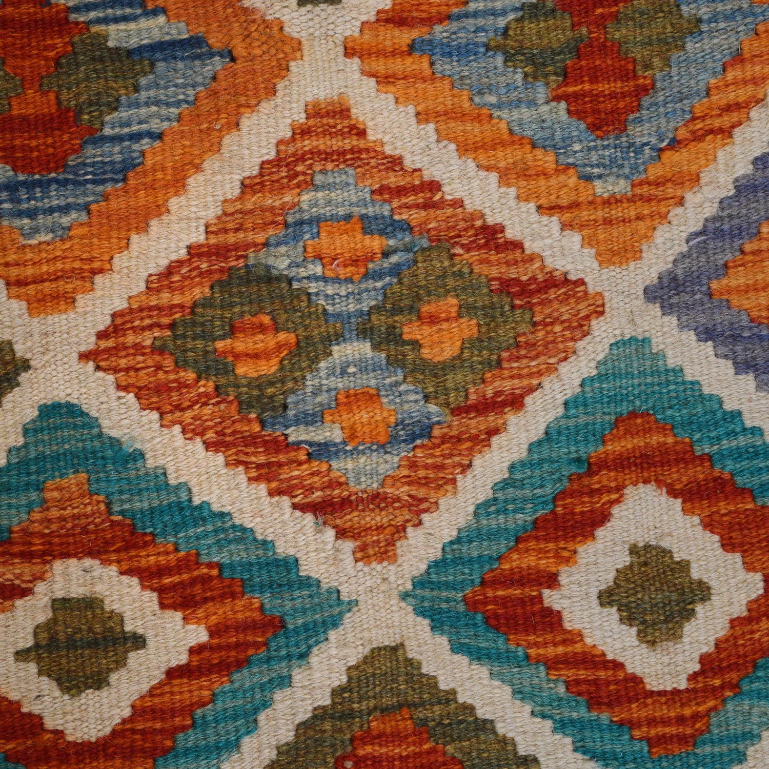 Hand Made Afghan Kilim 5' 1" x 5' 9" ft / 156 x 176 cm - No. W31251