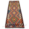 Colorful Flat-Weave Wool Kilim Runner 2' 0"x 6' 6" ft / 62 x 199 cm - No. W31590