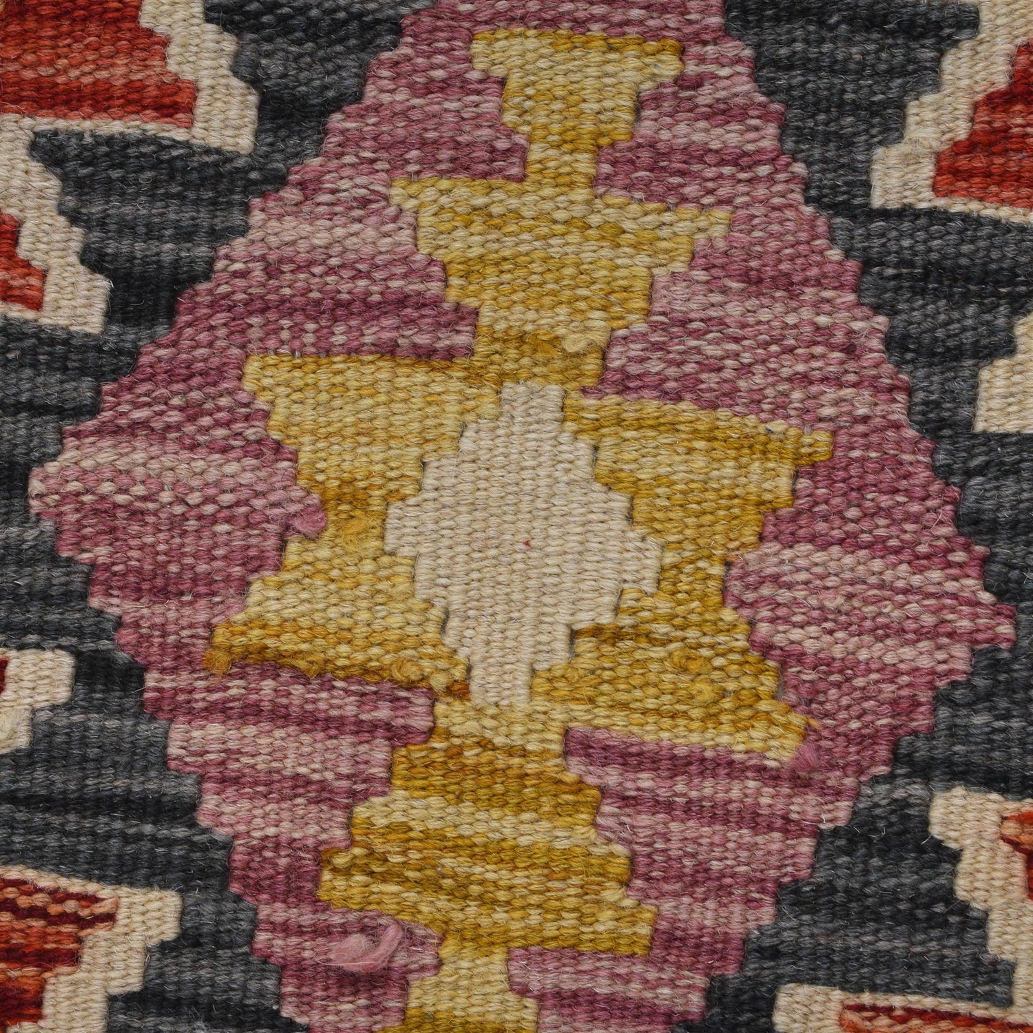 Colorful Flat-Weave Wool Kilim Runner 2' 0"x 6' 6" ft / 62 x 199 cm - No. W31590