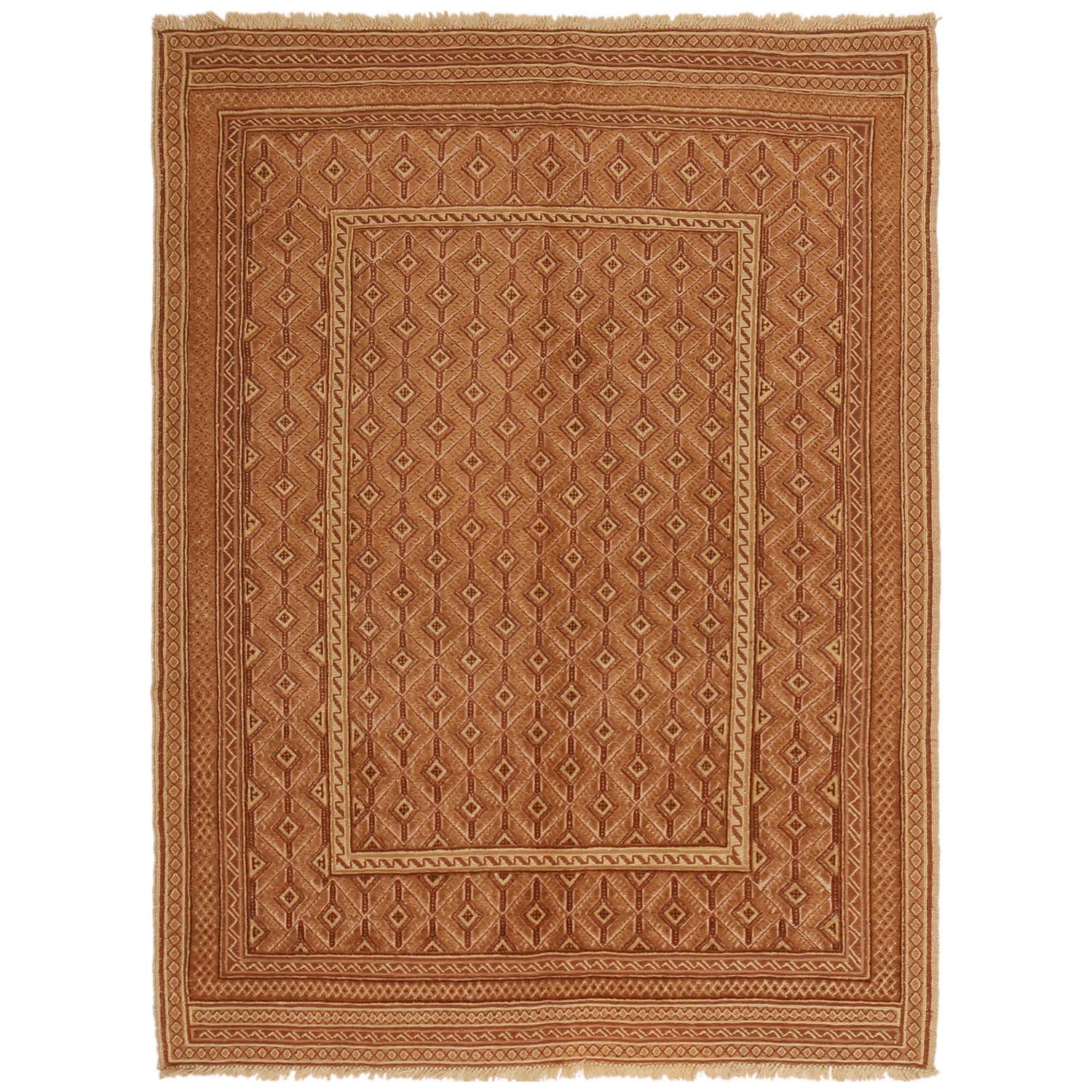 Hand Knotted Luxury Kilim Rug 4' 1" x 5' 5" ft / 125 x 165 cm - No. W31596