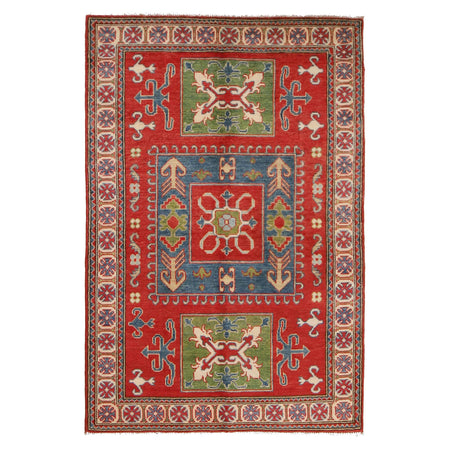 Oriental Kazak Rug 3' 10" x 5' 11" ft / 117 x 179 cm - No. W34027