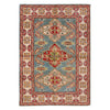 Handmade Kazak Area Rug 3' 11" x 5' 7" ft / 118 x 170 cm - No. W34028