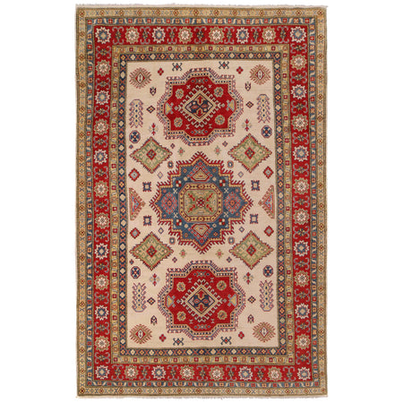 Handmade Kazak Area Rug 6' 5" x 10' 4" ft / 196 x 314 cm - No. W34029