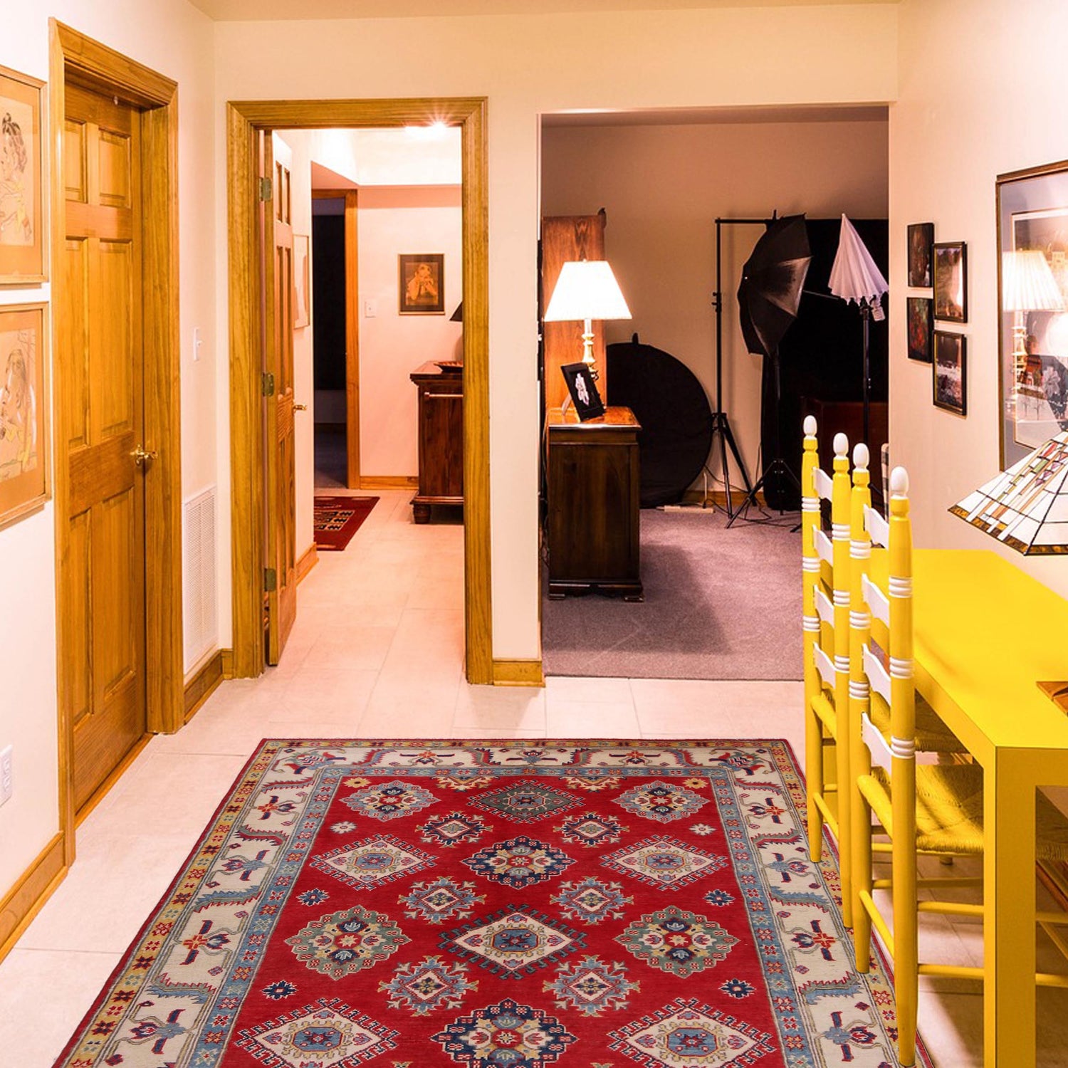 Hand knotted Kazak Rugs 4' 11" x 6' 7" ft / 150 x 206 cm - No. W34031