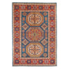 Blue Color Kazak Rug 4' 1" x 5' 10" ft / 124 x 178 cm - No. W34032