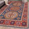 Blue Color Kazak Rug 4' 1" x 5' 10" ft / 124 x 178 cm - No. W34032