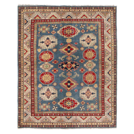 Hand Knotted Kazak Oriental Rug 5' 5" x 7' 2" ft / 166 x 218 cm - No. W34035