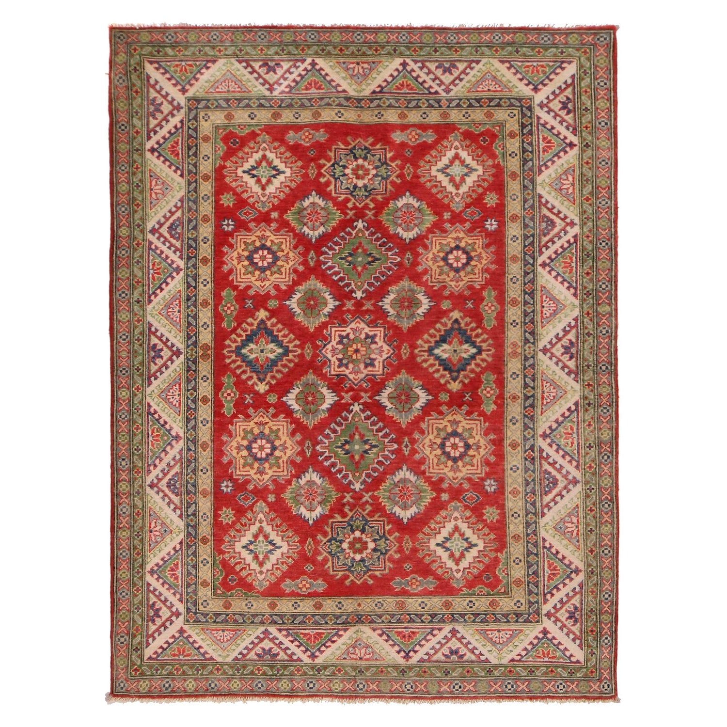 Hand knotted Kazak Rugs 5' 0" x 6' 9" ft / 152 x 205 cm - No. W34049