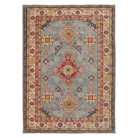 Handmade Kazak Area Rug 6' 8" x 9' 5" ft / 203 x 286 cm - No. W34050