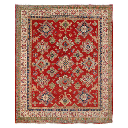 Hand Knotted Kazak Oriental Rug 8' 2" x 9' 11" ft / 249 x 303 cm - No. W34051