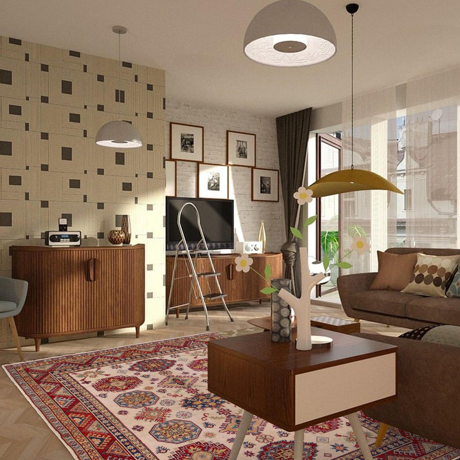 Handmade Kazak Area Rug 5' 4" x 8' 6" ft / 162 x 259 cm - No. W34052