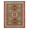 Green Color Kazak Rug 4' 11" x 6' 7" ft / 151 x 200 cm - No. W34055