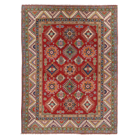 Hand knotted Kazak Carpet 5' 0" x 7' 1" ft / 153 x 215 cm - No. W34057