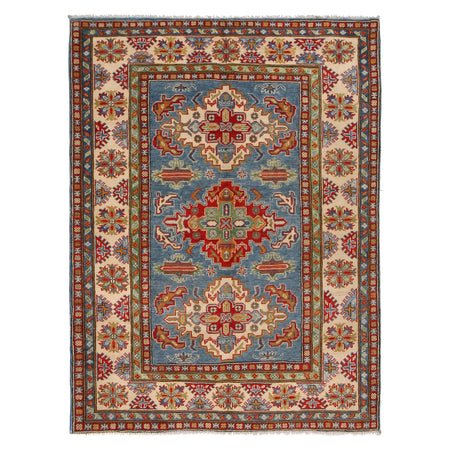Handmade Kazak Area Rug 4' 11" x 6' 8" ft / 150 x 203 cm - No. W34061