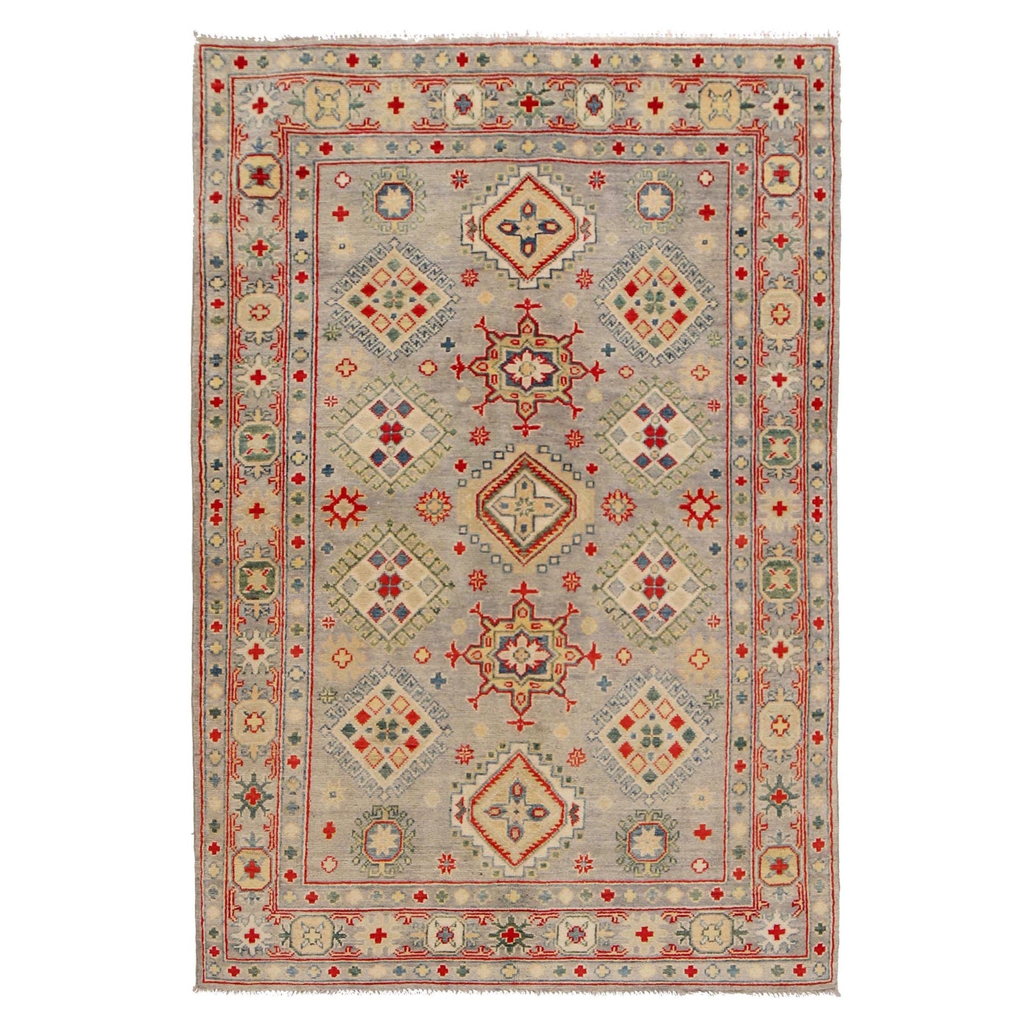 Oriental Kazak Rug 4' 1" x 6' 2" ft / 125 x 188 cm - No. W34064