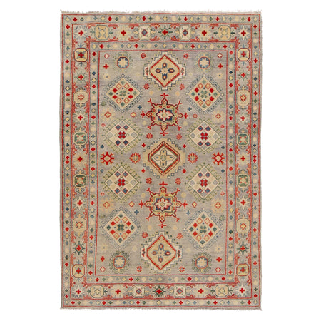 Oriental Kazak Rug 4' 1" x 6' 2" ft / 125 x 188 cm - No. W34064