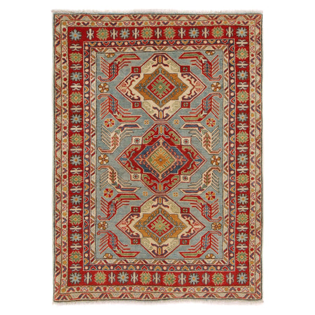 Hand knotted Kazak Carpet 3' 11" x 5' 5" ft / 120 x 166 cm - No. W34068