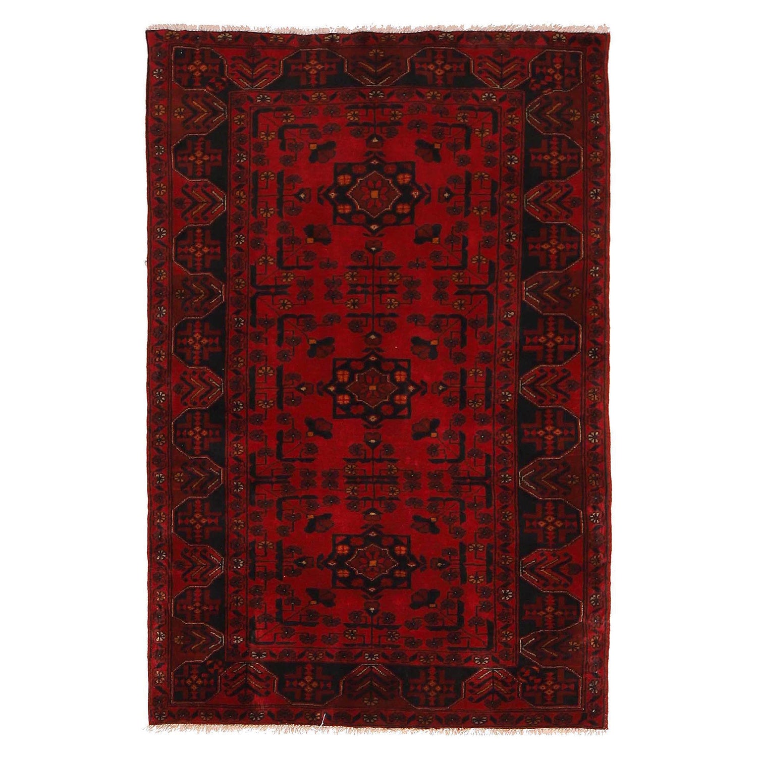Handmade Khal Mohammadi Area Rug 3' 2" x 4' 10" ft / 96 x 147 cm - No. W34097