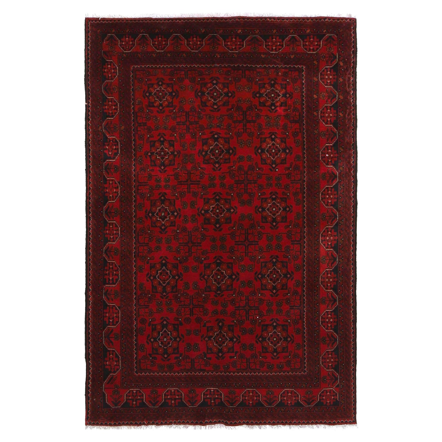 Afghan Khal Mohammadi Rug 4' 2" x 6' 4" ft / 126 x 192 cm - No. W34102A