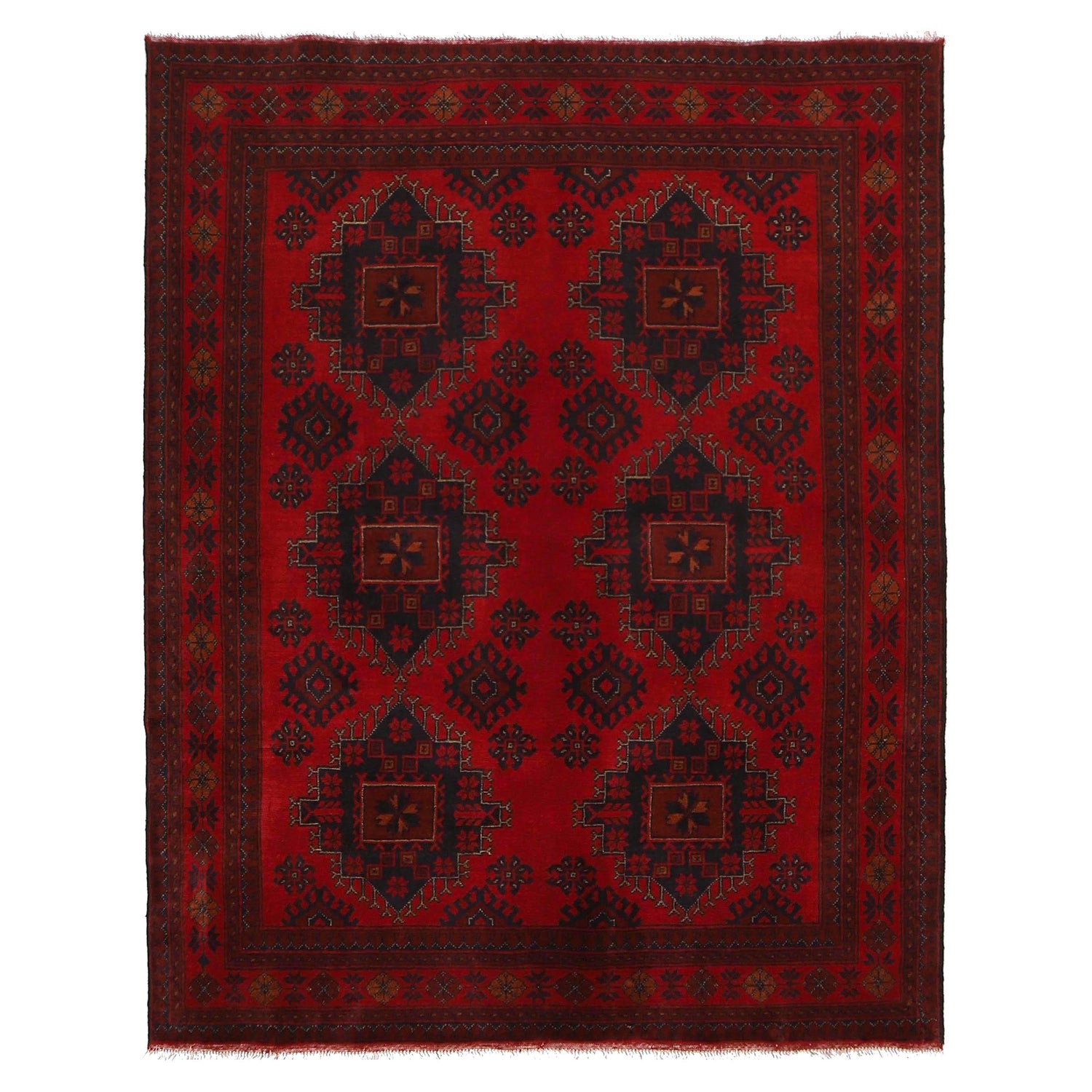 Red Khal Mohammadi Rug 4' 10" x 6' 5" ft / 147 x 196 cm - No. W34103