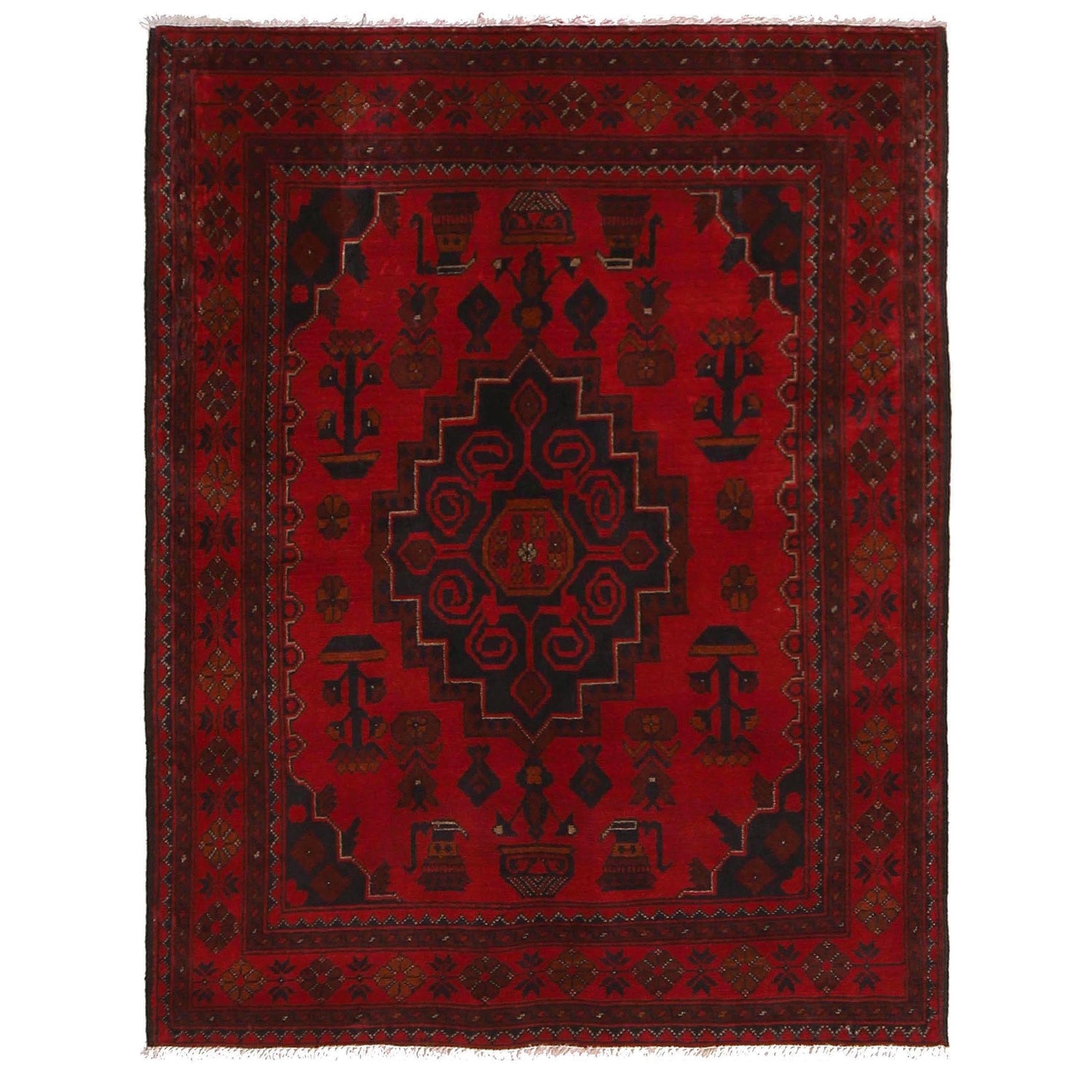 Afghan Khal Mohammadi Rug 3' 5" x 4' 11" ft / 105 x 149 cm - No. W34111