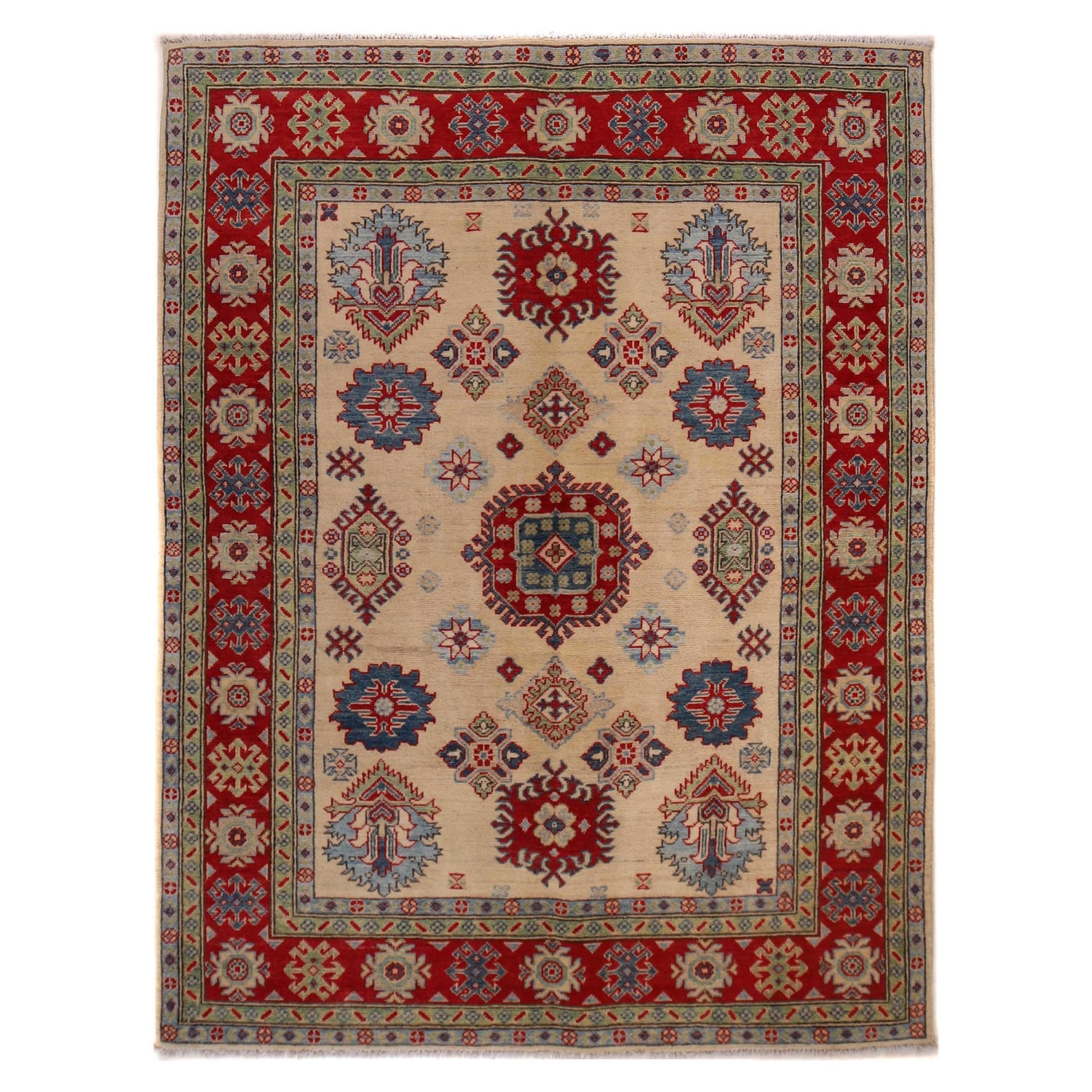 Hand knotted Kazak Rugs 4' 10" x 6' 4" ft / 147 x 194 cm - No. W34125