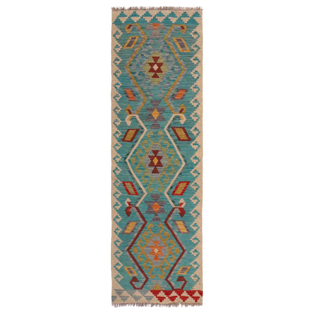 Handmade Afghan Vegetable Kilim Runner 2' 0" x 6' 5" ft / 60 x 196 cm - No. W34203