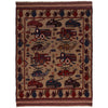 Handcrafted Afghan War Rug 4' 6" x 6' 1" ft / 137 x 185 cm - No. W34204