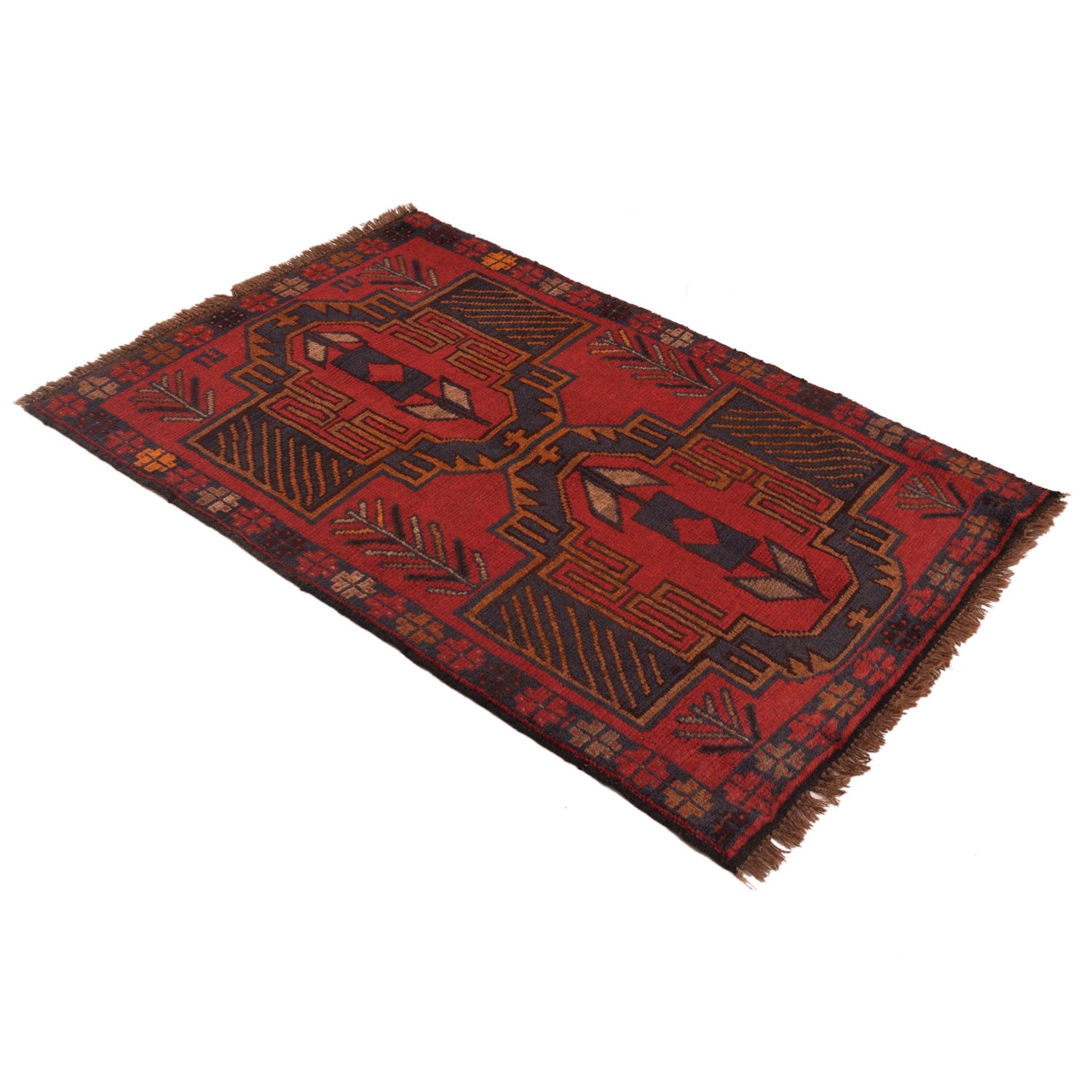 Red Color Baluchi Rug 2' 9" x 4' 5" ft / 85 x 135 cm - No. W34215
