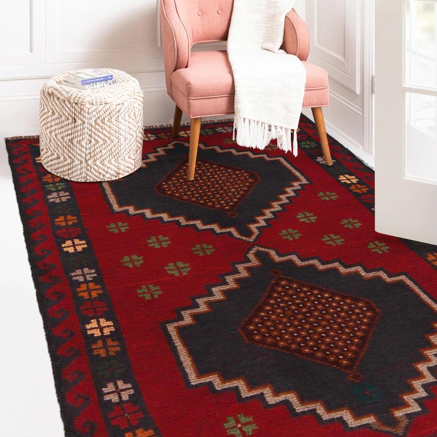 Traditional Baloch Rug 2' 11" x 4' 8" ft / 90 x 143 cm - No. W34216