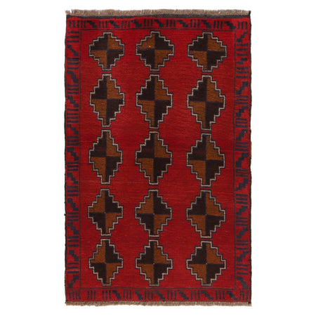Red Color Baluchi Rug 2' 10" x 4' 6" ft / 86 x 137 cm - No. W34220