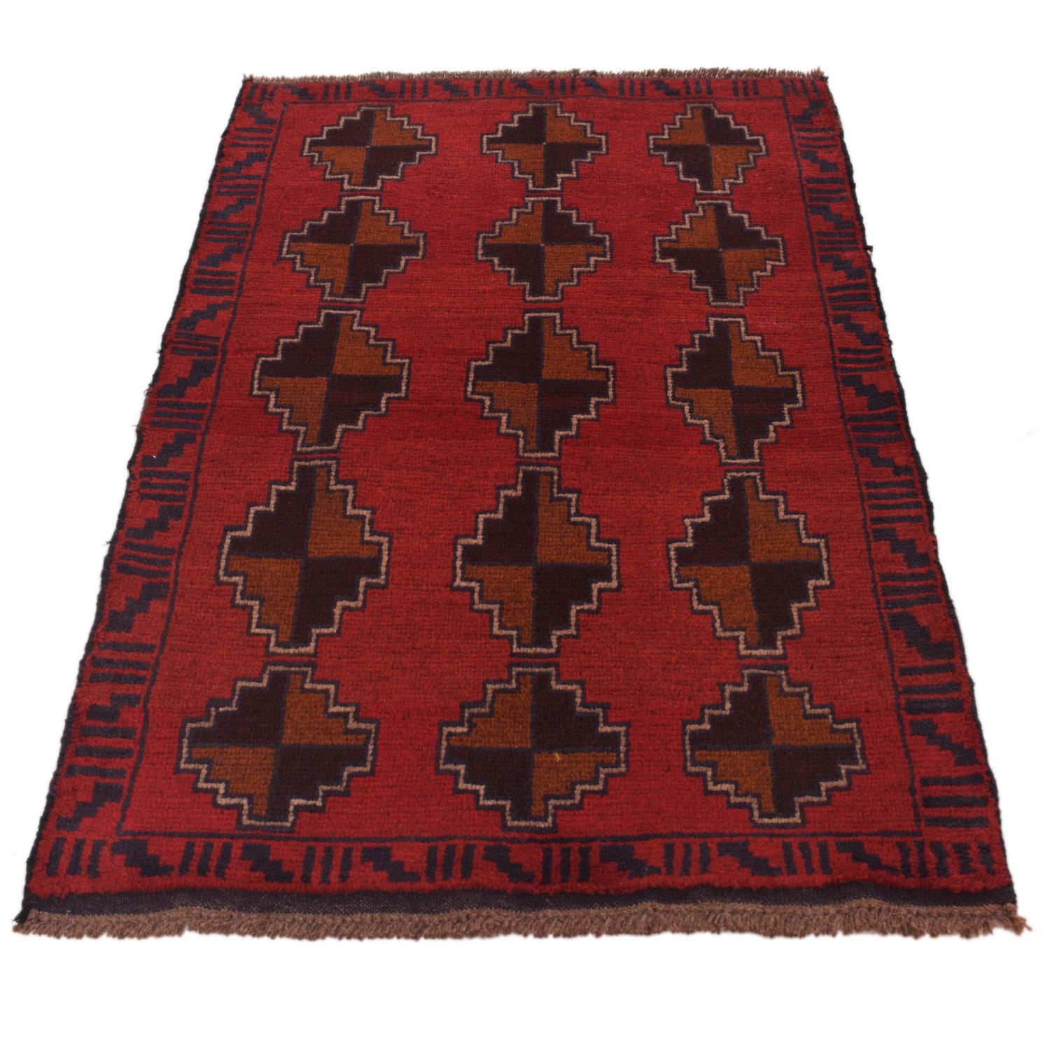 Red Color Baluchi Rug 2' 10" x 4' 6" ft / 86 x 137 cm - No. W34220