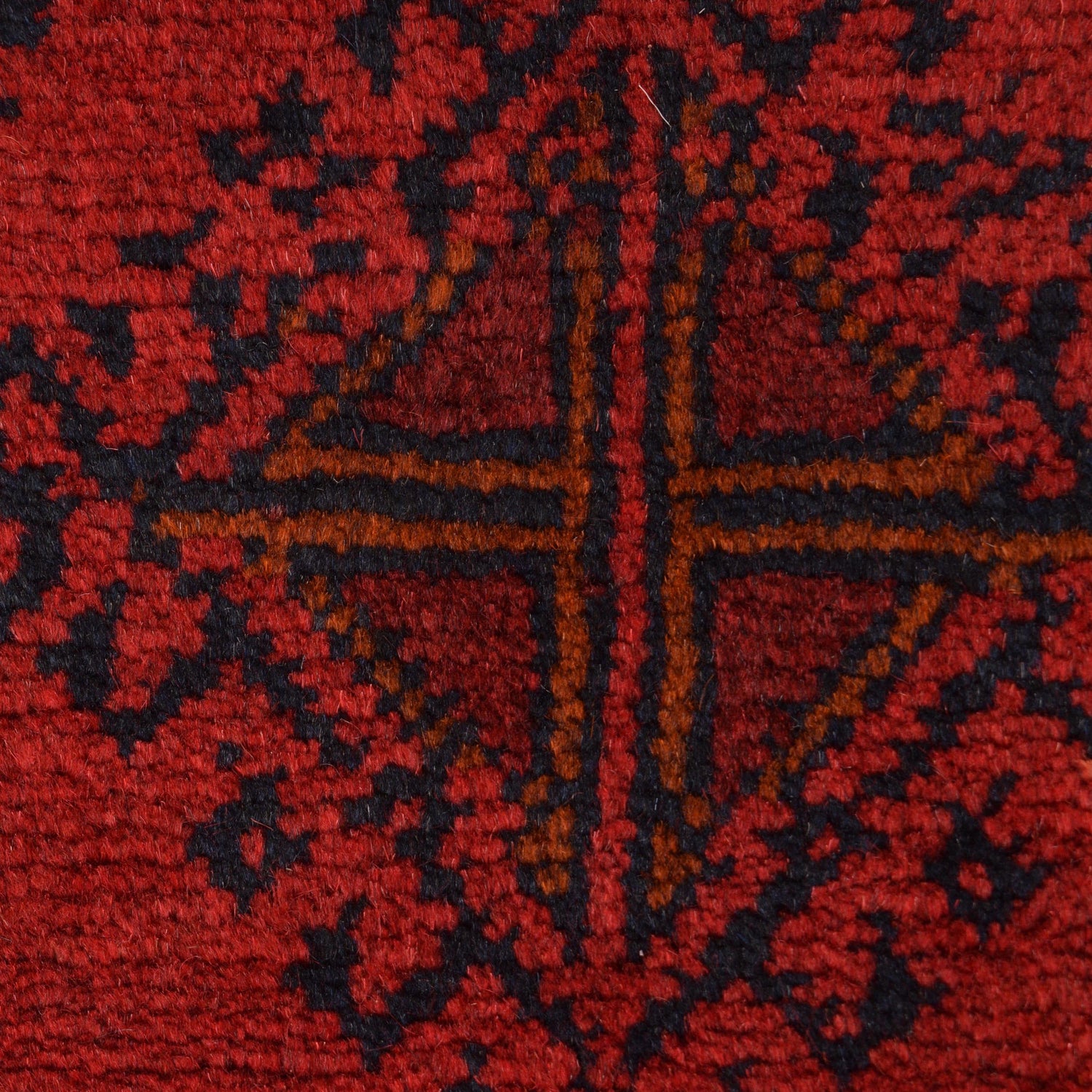 Red Color Afghan Area Rug 5' 1" x 6' 7" ft / 154 x 200 cm - No. W34227