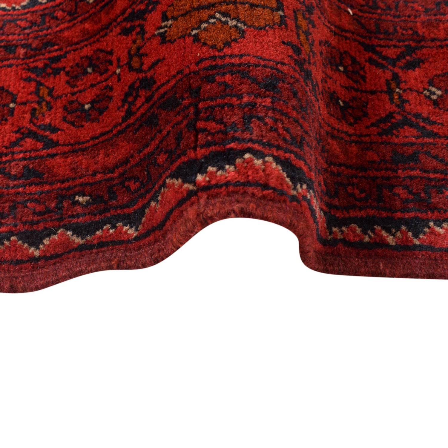 Red Color Afghan Area Rug 5' 1" x 6' 7" ft / 154 x 200 cm - No. W34227