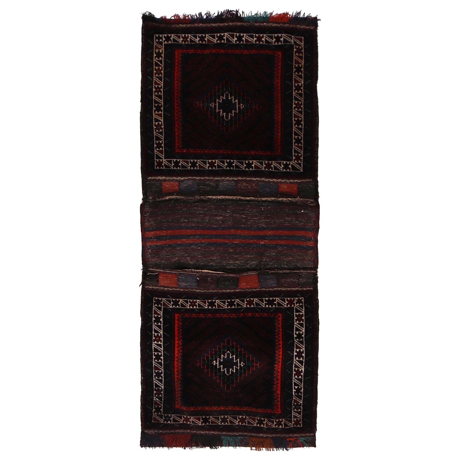 Afghan Baluch Saddle Bag Rug 2' 8" x 6' 7" ft / 82 x 200 cm - No. W34232