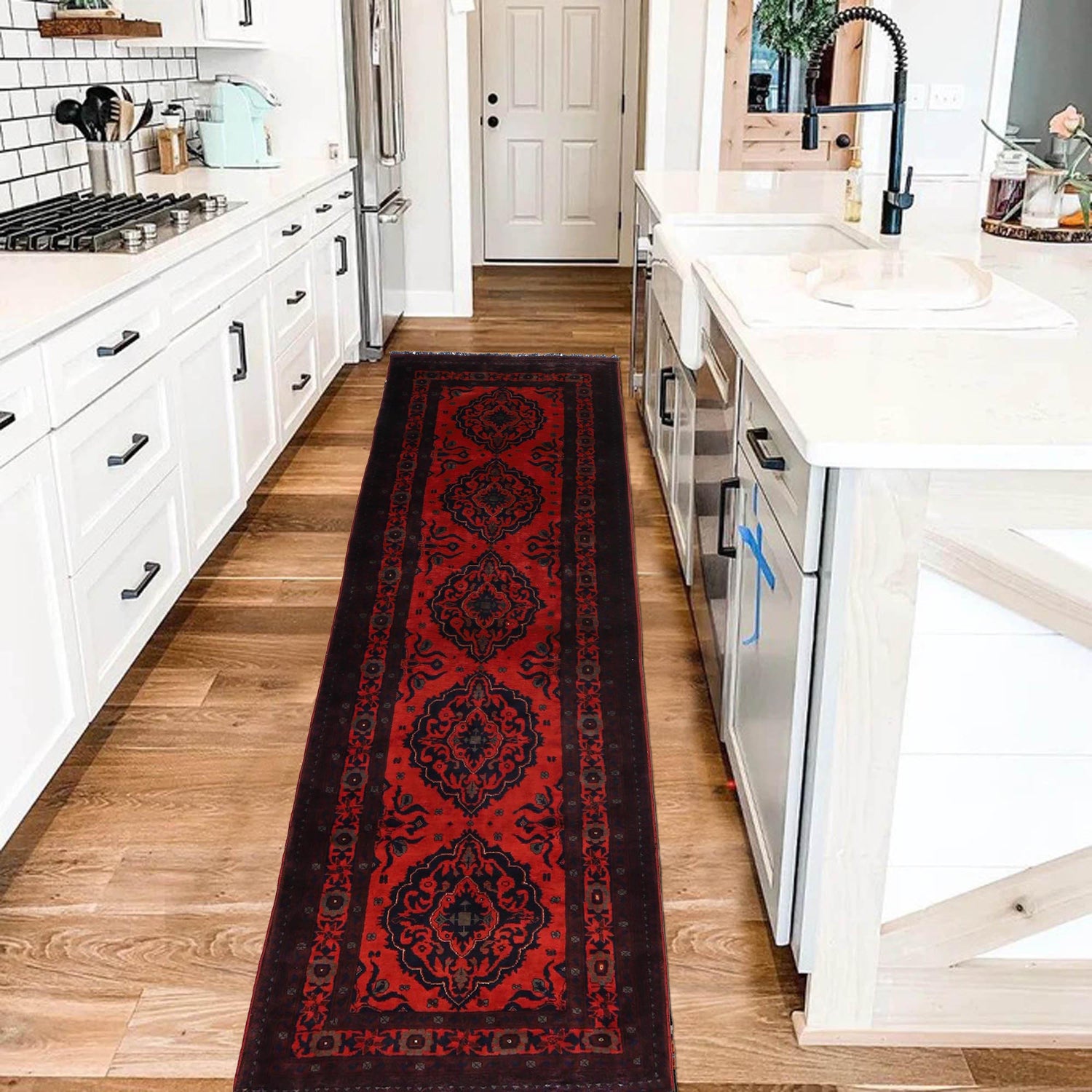 Handmade Khal Mohammadi Area Runner Rug 2' 7" x 8' 5" ft / 80 x 257 cm - No. W34370