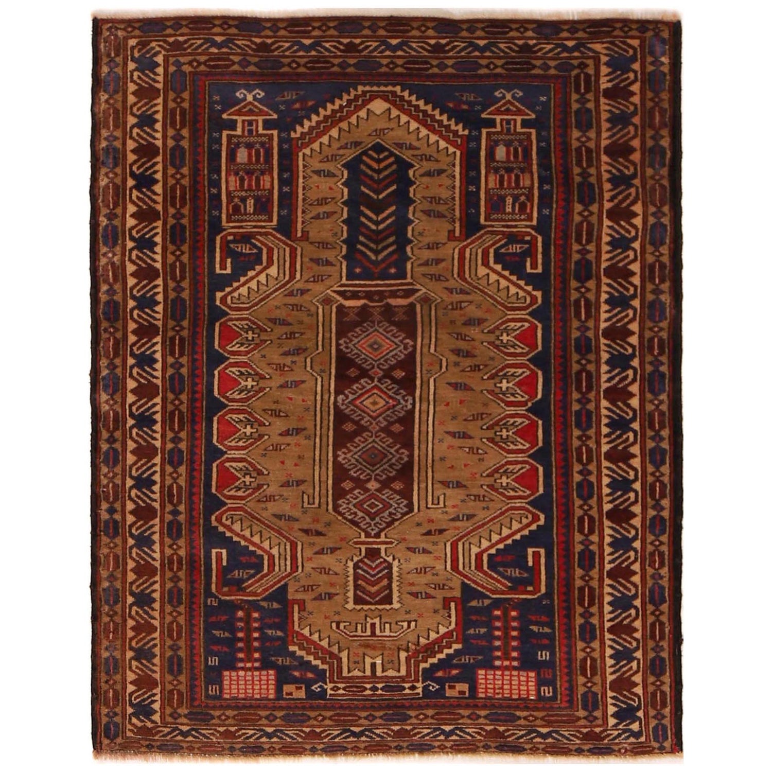 Baluch Small Size Rug 2' 10" x 3' 10" ft / 86 x 118 cm - No. W34376