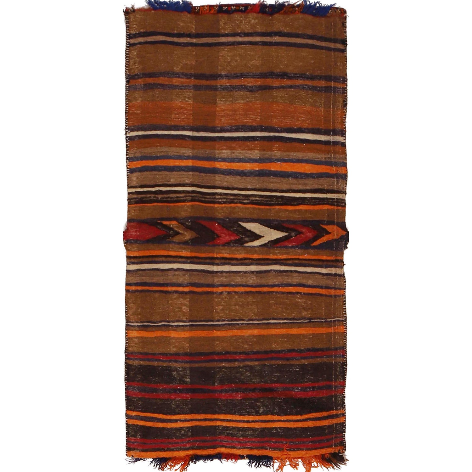 Hand Knotted Saddle Bag Area Rug 2' 1" x 4' 4" ft / 63 x 132 cm - No. W34402