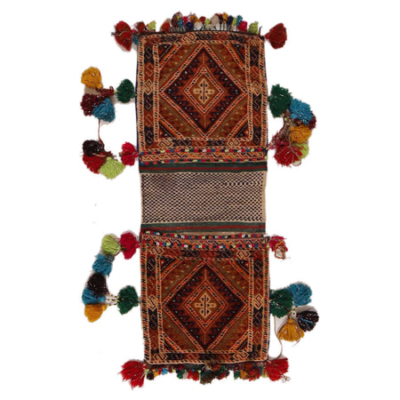 Afghan Baluch Saddle Bag Rug 1' 3" x 3' 6" ft / 39 x 106 cm - No. W34405