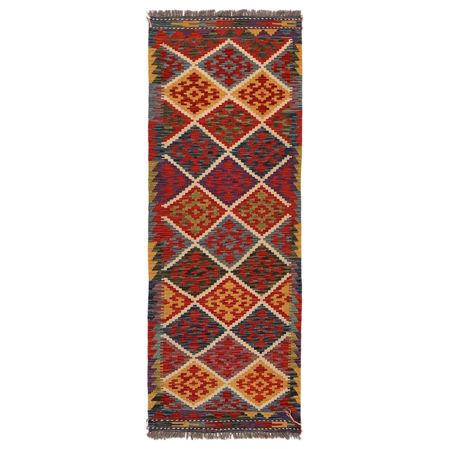 Short Kilim Runner 2' 3"x 6' 4" ft / 68 x 192 cm - No. W34761