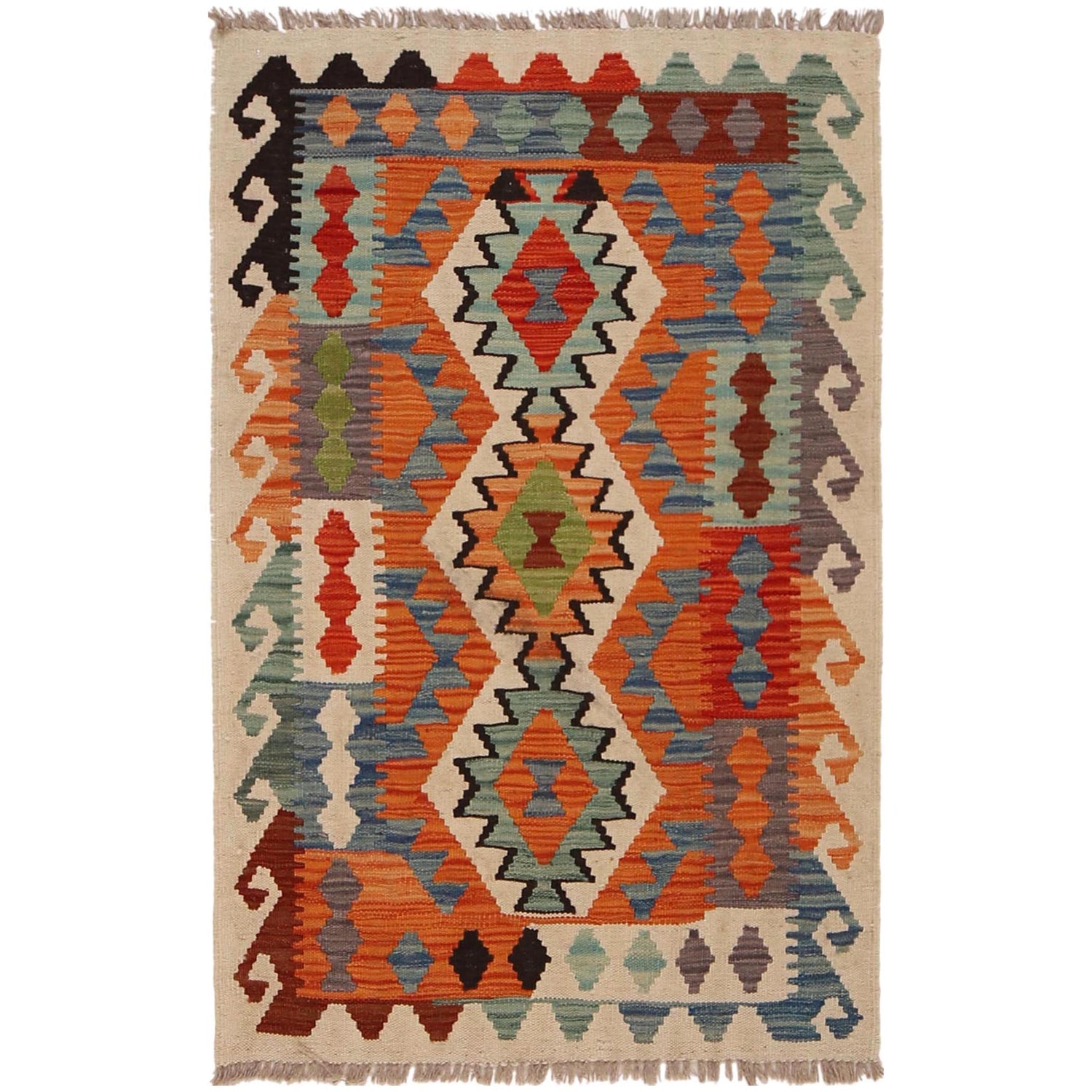 Small Size Chobi Kilim 2' 8" x 4' 2" ft / 81 x 128 cm - No. W34766