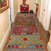 Colorful Flat-Weave Wool Kilim Runner 2' 4"x 6' 5" ft / 71 x 196 cm - No. W34774