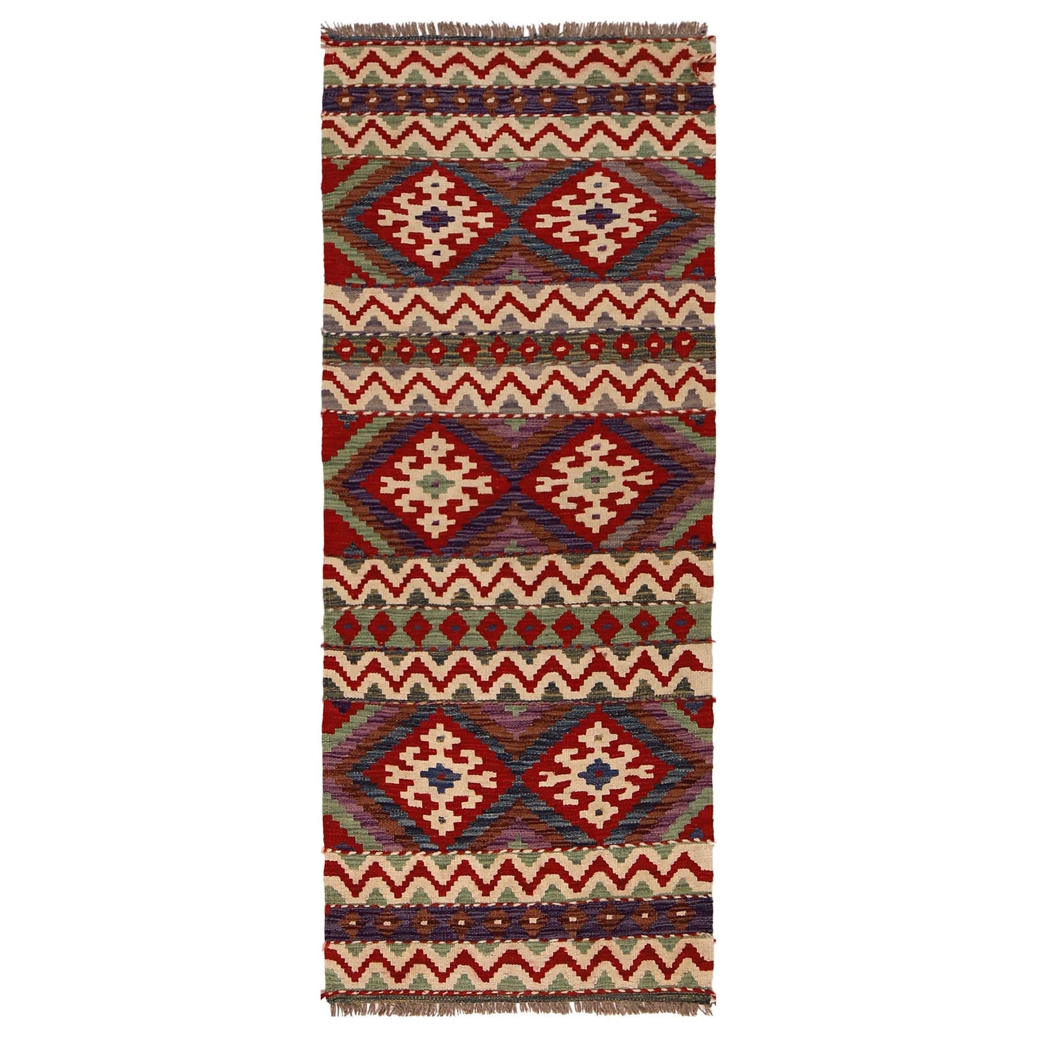 Short Chobi Kilim Runner 2' 3" x 6' 1" ft / 69 x 185 cm - No. W34775